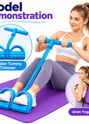 Pack of 2 - Yoga Mat and Rubber Tummy Trimmer – Anti-Slip, High-Quality Fitness Essentials for Home Gym