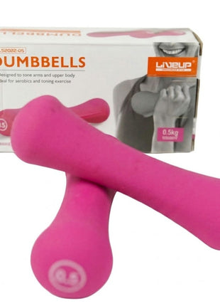 Liveup Dumbbell Bone Shape Neoprene 0.5kg x 2 - Pink