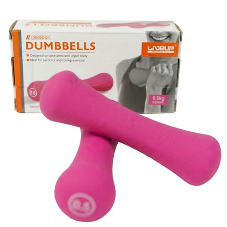 Liveup Dumbbell Bone Shape Neoprene 0.5kg x 2 - Pink