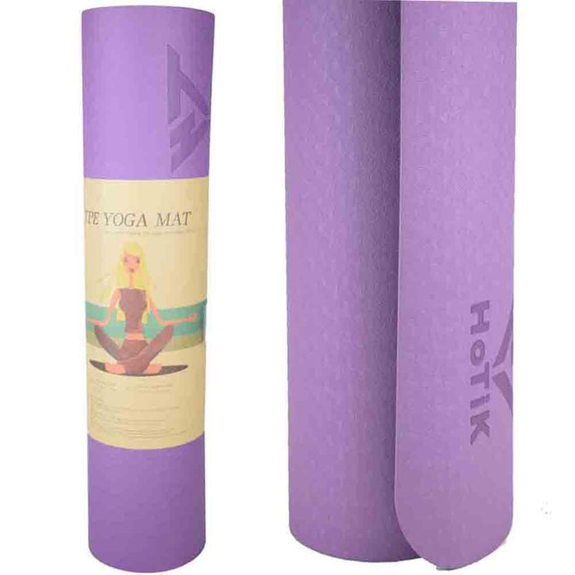 Yoga Exercise Mat - TPE Material 6mm Double Color Purple