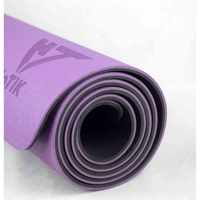 Yoga Exercise Mat - TPE Material 6mm Double Color Purple