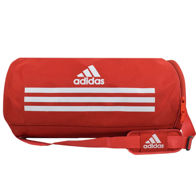 3 stripes Duffle Bag with shoes compartment, sports bag , travel bag  22 Inches - Red and Black