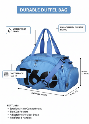 T60 Backpack 2 in 1 with Shoe Compartment - Blue