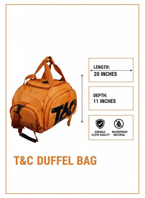 T60 Backpack 2 in 1 with Shoe Compartment - Orange