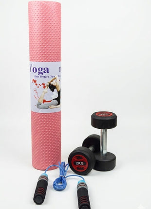 1 KG Dumbbells with 4mm Yoga Mat - Pack of 2