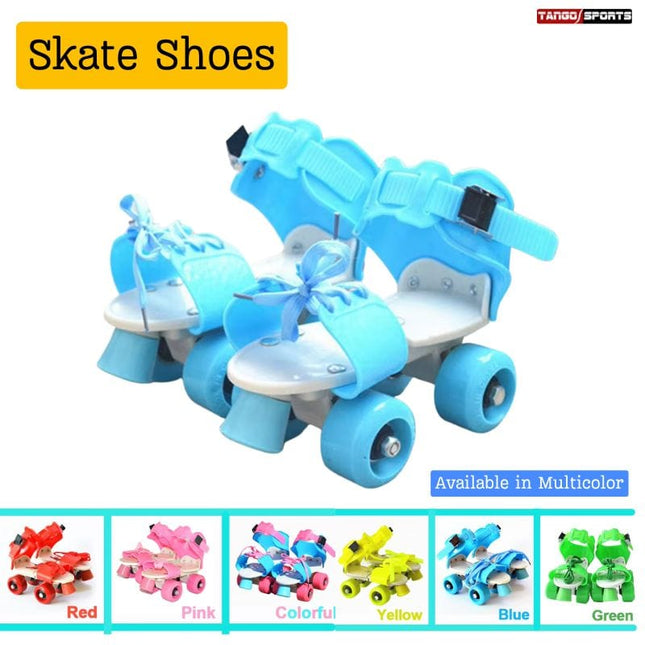 Children Two Lines Roller Skates Double Row 4 Wheel Skating Shoes Adjustable Size 16cm to 22cm