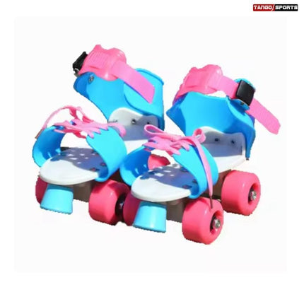 Children Two Lines Roller Skates Double Row 4 Wheel Skating Shoes Adjustable Size 16cm to 22cm