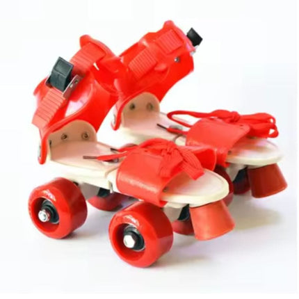 Children Two Lines Roller Skates Double Row 4 Wheel Skating Shoes Adjustable Size 16cm to 22cm