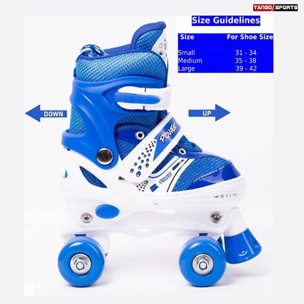 Power Superb Adjustable Roller Skate Shoes 2-Rows 4-Wheels - 2 Colors