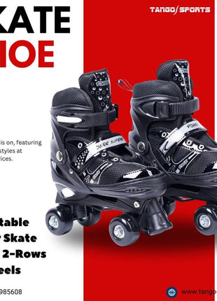Power Superb Adjustable Roller Skate Shoes 4-Wheels Adjustable Size
