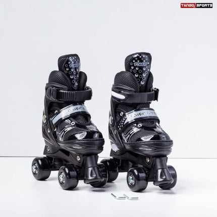 Power Superb Adjustable Roller Skate Shoes 2-Rows 4-Wheels - 2 Colors