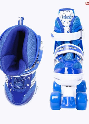 Power Superb Adjustable Roller Skate Shoes 4-Wheels Adjustable Size