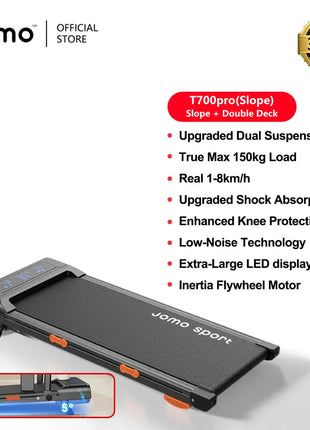Jomo Sports 700 Pro Walking Pad with Incline and Cushions