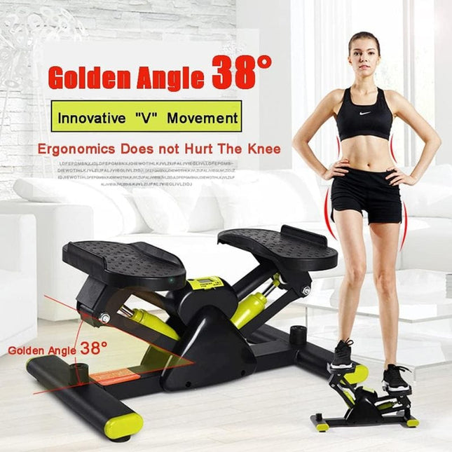 V Shape Fitness Stepper, Aerobic Stepper with Display Screen with Resistance Band