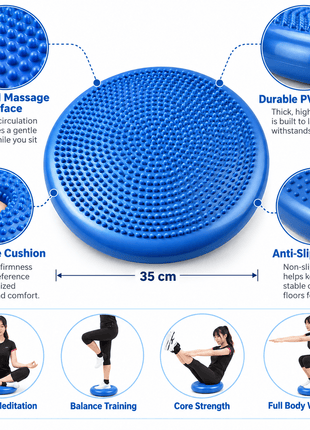 Thickened Yoga Balance Disc – Inflatable Stability Cushion | Massage Seat Pad | Core Trainer | Exercise & Yoga Equipment