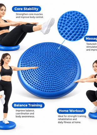 Thickened Yoga Balance Disc – Inflatable Stability Cushion | Massage Seat Pad | Core Trainer | Exercise & Yoga Equipment