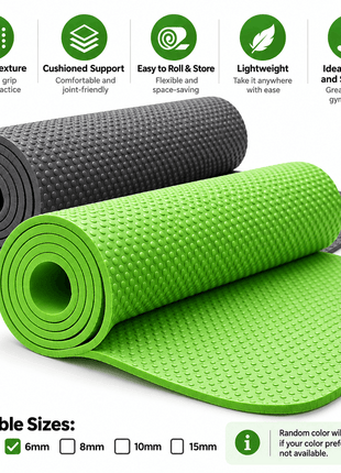 6mm Yoga Mat Anti Slip Mat - Multi colors