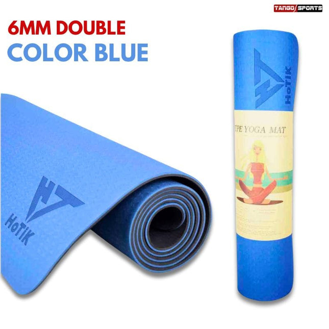 Yoga Exercise Mat - TPE Material 6mm Double Color Blue