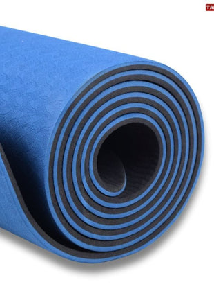 Yoga Exercise Mat - TPE Material 6mm Double Color Blue
