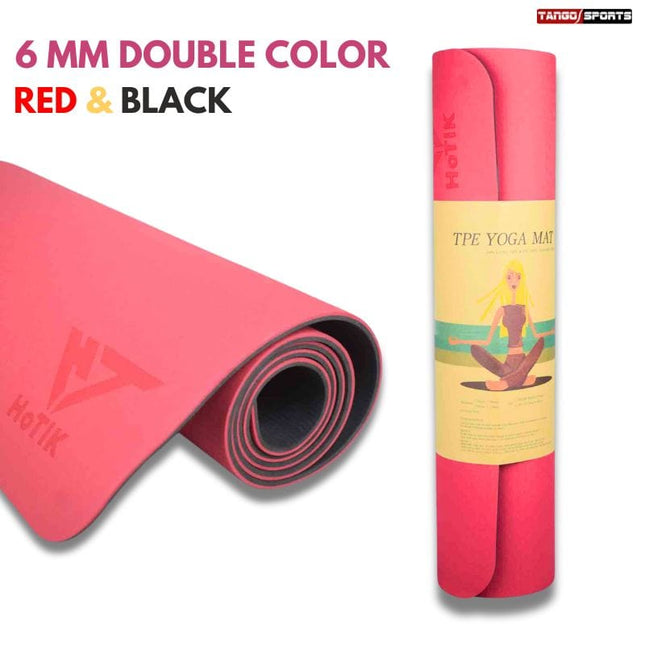 Yoga Exercise Mat - TPE Material 6mm Double Color Red