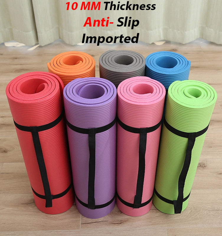 NBR 10mm 15mm Thick Yoga Mat Anti-slip Blanket Home Gym Sport Esterill -  The Maashpit