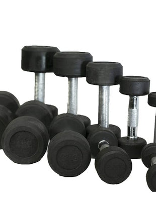 1KG Rubber Coated Dummbells Pair - Black Tango Sports