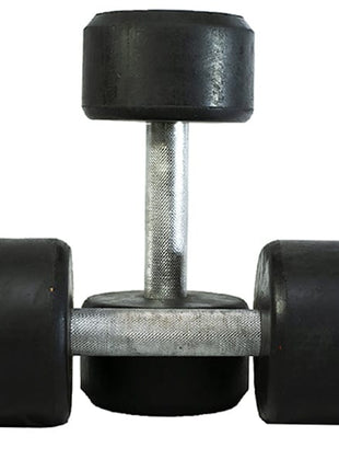 1KG Rubber Coated Dummbells Pair - Black Tango Sports