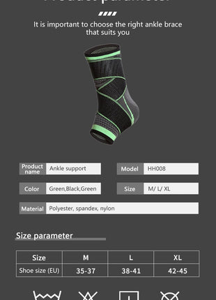 Ankle Support brace 1 pair (2 pieces) - Black Tango Sports