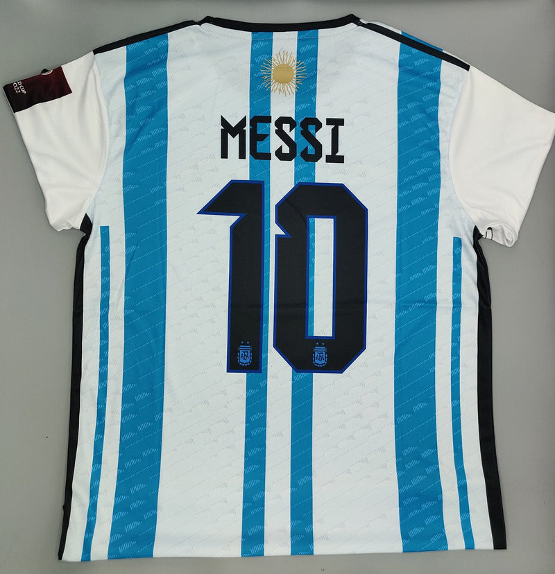 Argentina Home Shirt Worldcup 2022 3 Stars New - White Tango Sports