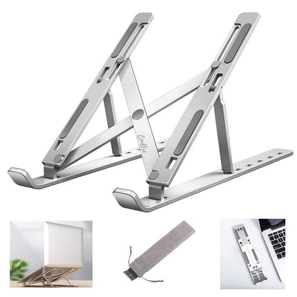 Folding Adjustable Aluminium Laptop Stand + FREE POUCH Tango Sports