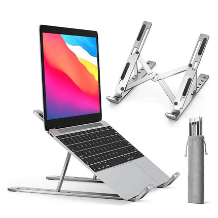 Folding Adjustable Aluminium Laptop Stand + FREE POUCH Tango Sports
