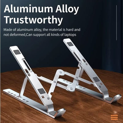 Folding Adjustable Aluminium Laptop Stand + FREE POUCH Tango Sports