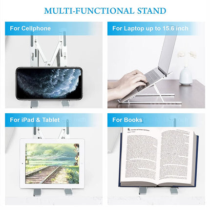 Folding Adjustable Aluminium Laptop Stand + FREE POUCH Tango Sports