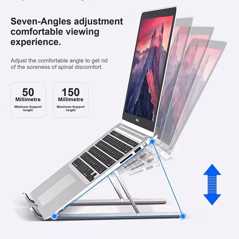 Folding Adjustable Aluminium Laptop Stand + FREE POUCH Tango Sports