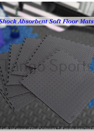 Gym Floor Mat Anti Slip yoga mats interlock mats - 4 Mats ( 2 x 2 Feet Each Mat) Tango Sports