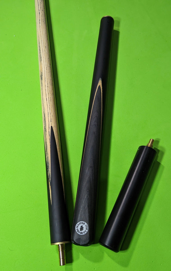 Master Pro Butt Snooker Cue Three Piece With Extension - Black Tango Sports