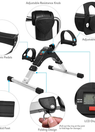 Mini Exercise Cycle with Meter, Exercise Bike Tango Sports