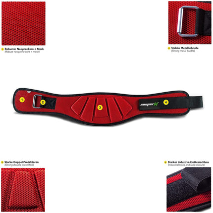 Neoprene Weight Lifting Belt 6 Inches wide Back Support for Power Weightlifting Gym Tango Sports