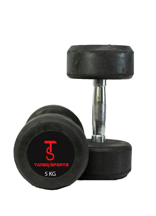 Rubber Coated Dumbbells 1KG TO 20KG - Single Tango Sports
