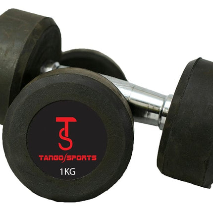 Rubber Coated Dumbbells 1KG TO 20KG - Single Tango Sports