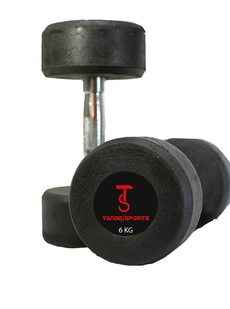 Rubber Coated Dumbbells 1KG TO 20KG - Single Tango Sports