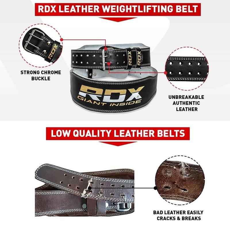 Leather Weightlifting Belt For Powerlifting & Crossfit - Gym Support Belt